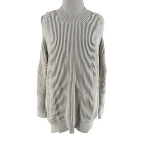 All Saints Women’s Light Gray Lizzie Cold Shoulder Long Sleeve Sweater Size XS